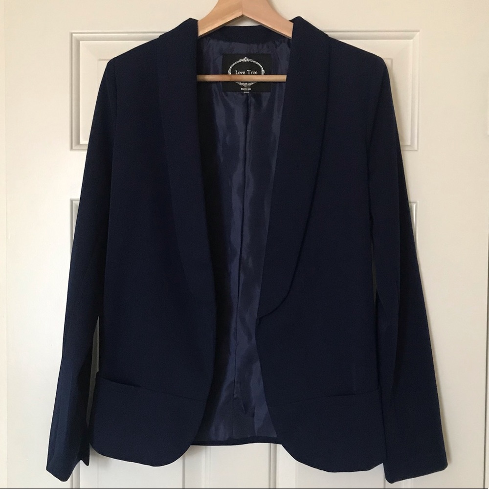 Love Tree Open Structured Boyfriend Blazer